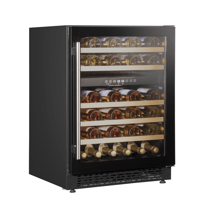 Baridi 46 Bottle Dual Zone Wine Cellar Fridge With Digital Touch Screen Controls, Black - DH79