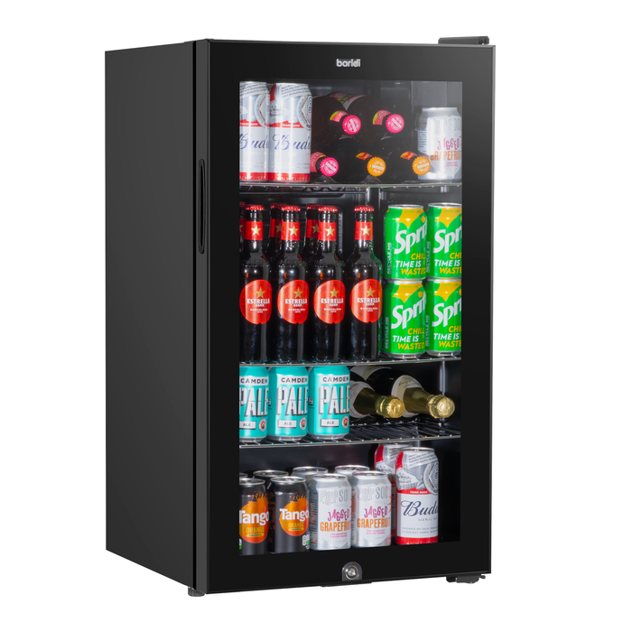 Baridi 85L Under Counter Drinks/Beer & Wine Cooler Fridge With Light, Black - DH13