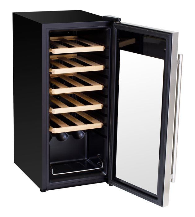 Baridi 18 Bottle Wine Cooler Fridge With Digital Touch Screen Controls & LED Light, Stainless Steel - DH29