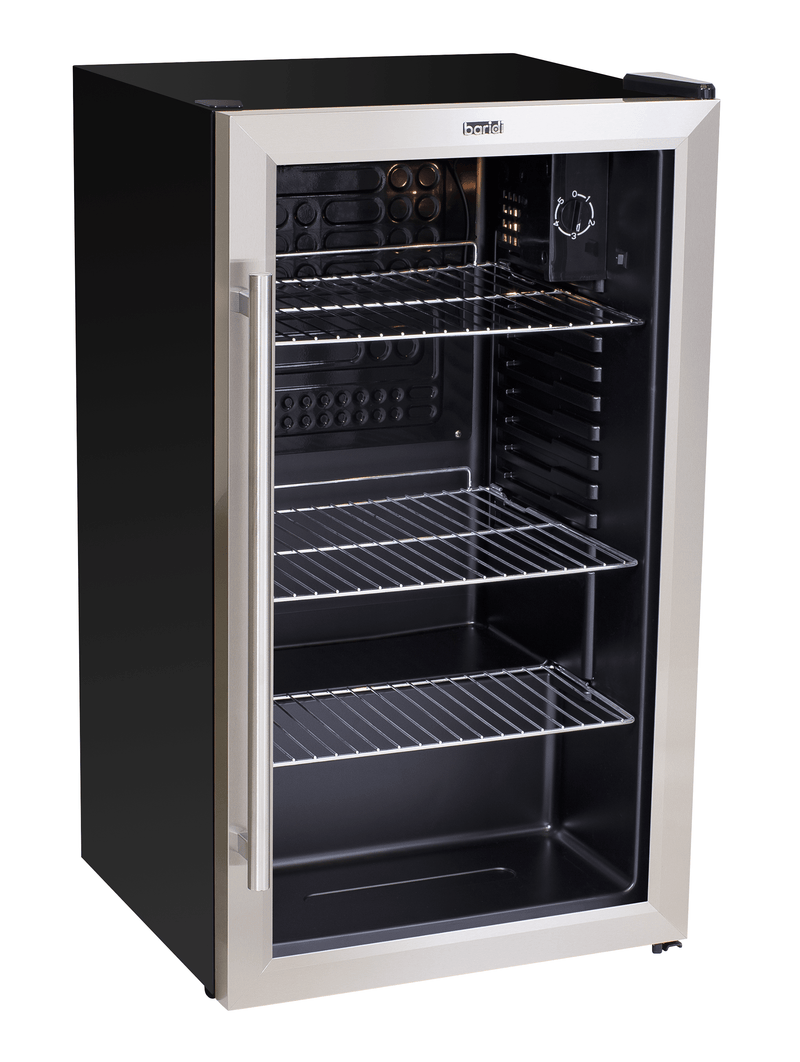Baridi 85L Under Counter Drinks, Beer & Wine Cooler Fridge With Light, Stainless Steel - DH31