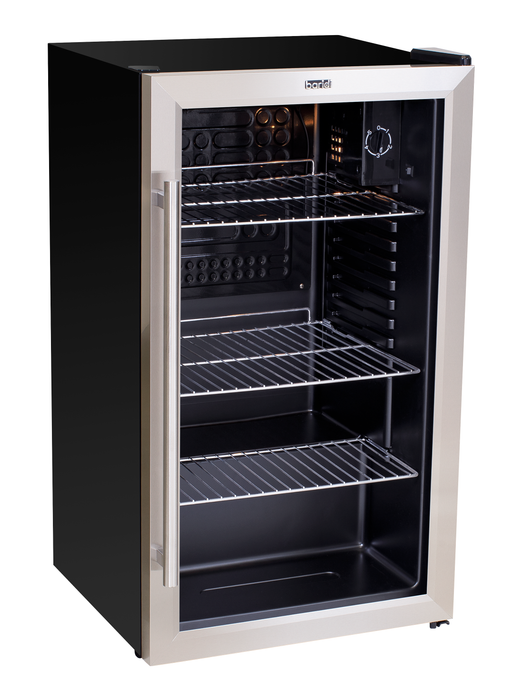 Baridi 85L Under Counter Drinks, Beer & Wine Cooler Fridge With Light, Stainless Steel - DH31