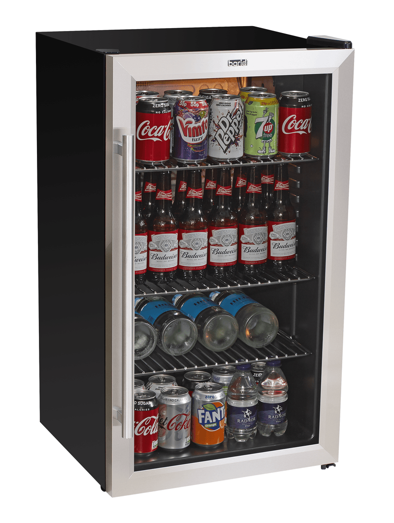 Baridi 85L Under Counter Drinks, Beer & Wine Cooler Fridge With Light, Stainless Steel - DH31