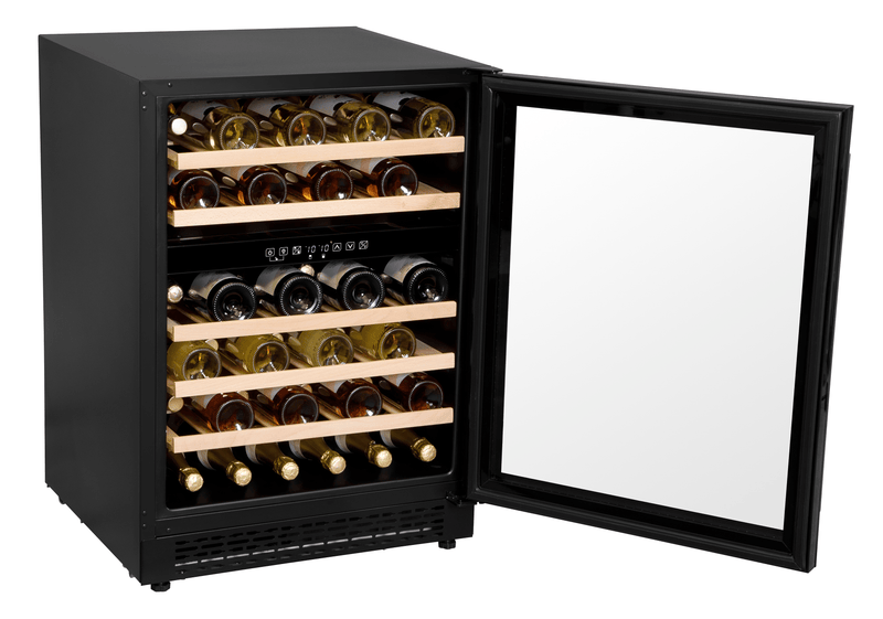 Baridi 46 Bottle Dual Zone Wine Cellar Fridge With Digital Touch Screen Controls, Black - DH79