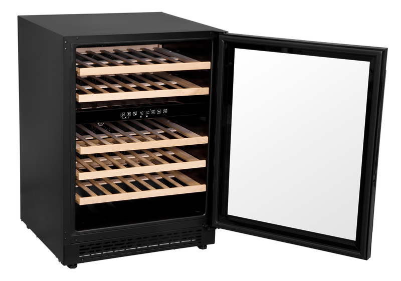 Baridi 46 Bottle Dual Zone Wine Cellar Fridge With Digital Touch Screen Controls, Black - DH79