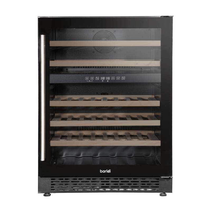 Baridi 46 Bottle Dual Zone Wine Cellar Fridge With Digital Touch Screen Controls, Black - DH79