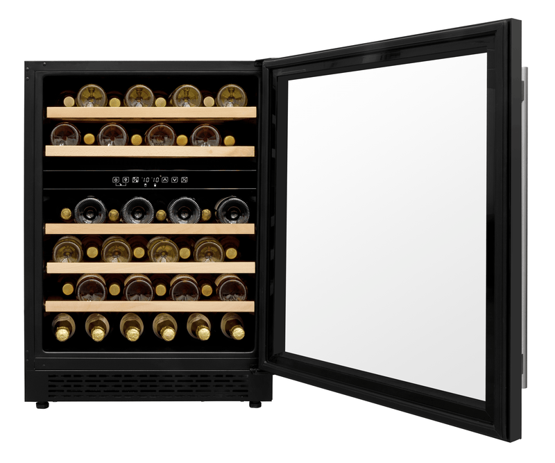 Baridi 46 Bottle Dual Zone Wine Cellar Fridge With Digital Touch Screen Controls, Black - DH79
