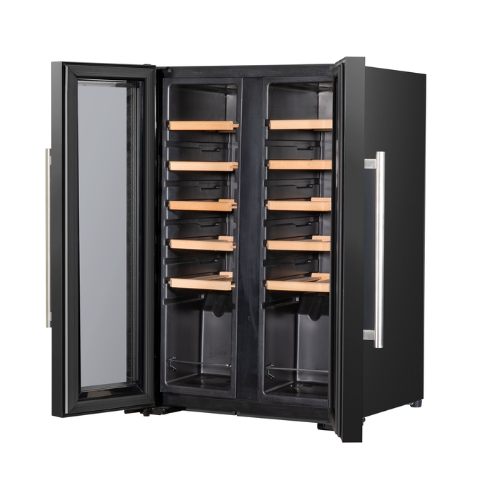 Baridi 24 Bottle Dual Zone Wine Cooler, Fridge, Touch Screen, LED Light Black And Mirror Glass Door - DH97