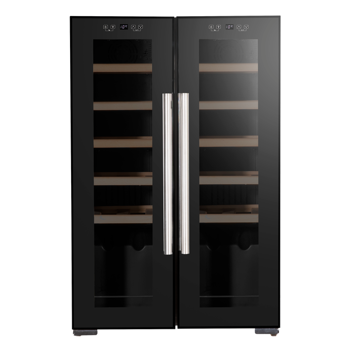 Baridi 24 Bottle Dual Zone Wine Cooler, Fridge, Touch Screen, LED Light Black And Mirror Glass Door - DH97