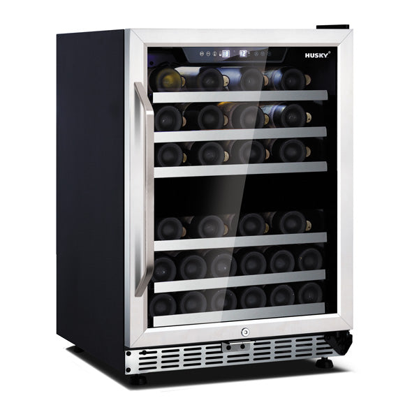 Husky 44 Bottle Signature Dual Zone Wine Cooler Stainless Steel HUS-ZY8-D-SS-44