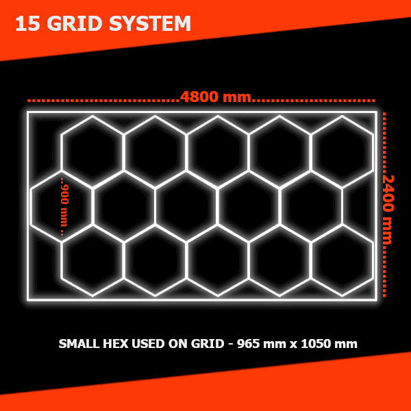 Hexagon Lighting 15 Grid System With Border