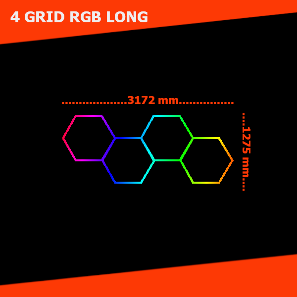 Hexagon Lighting RGB 4 Grid System Long