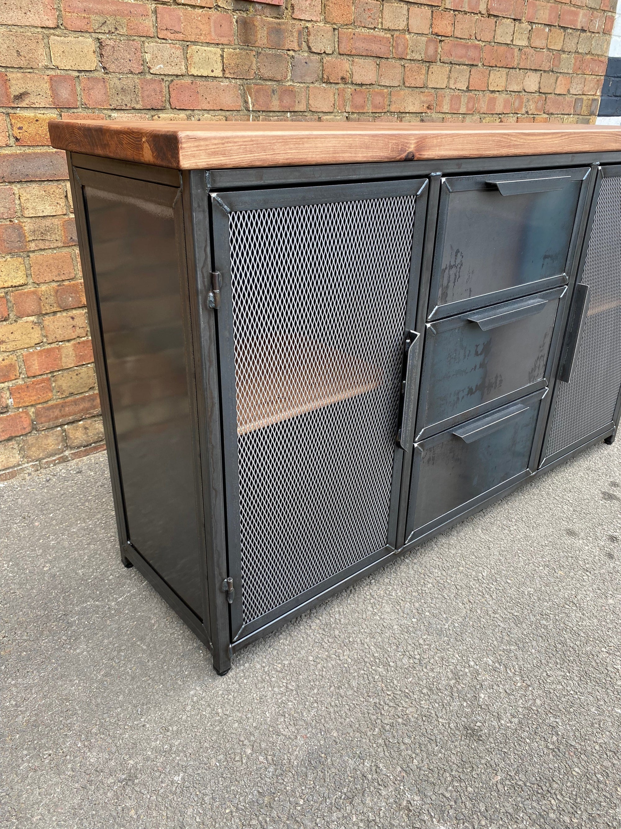 RSD Furniture Industrial sideboard cabinet with drawers — epicmancave.com