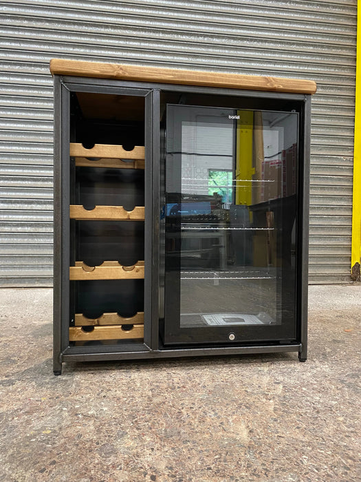 RSD Furniture Industrial Sideboard Home Bar with Beer cooler fridge and Wine rack