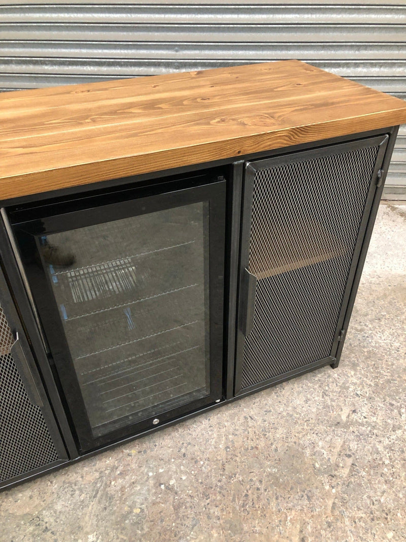 RSD Furniture Industrial Drinks Cabinet Sideboard with integrated beer fridge