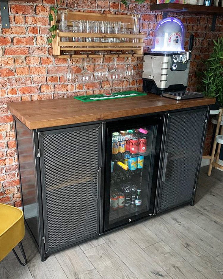 RSD Furniture Industrial Drinks Cabinet Sideboard with integrated beer fridge