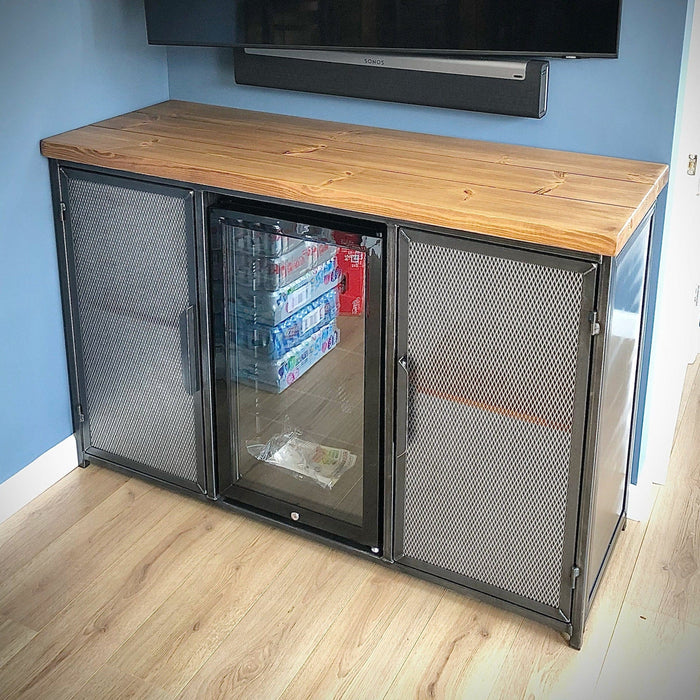 RSD Furniture Industrial Drinks Cabinet Sideboard with integrated beer fridge