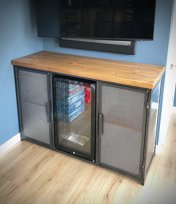 RSD Furniture Industrial Drinks Cabinet Sideboard with integrated beer fridge