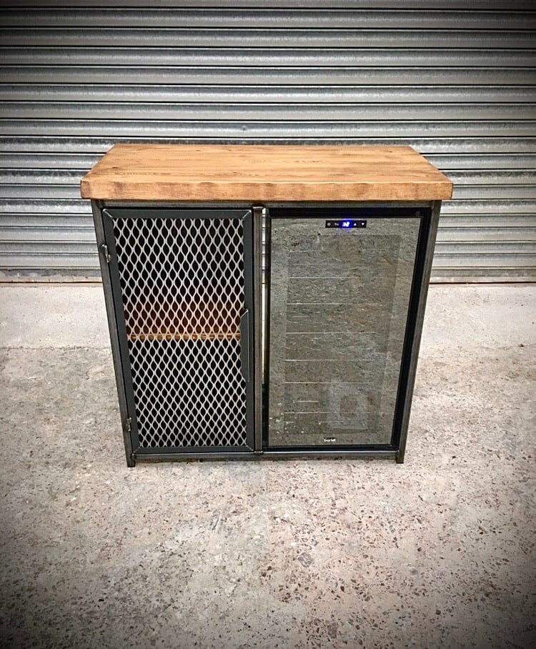 RSD Furniture Industrial Style Small Sideboard with Integrated Wine cooler