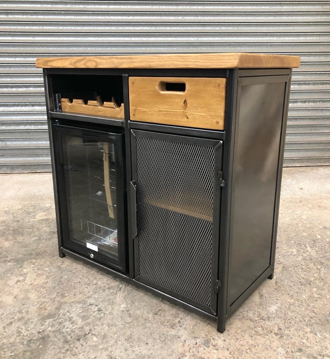 RSD Furniture Modern Industrial Home Bar Drinks Cabinet