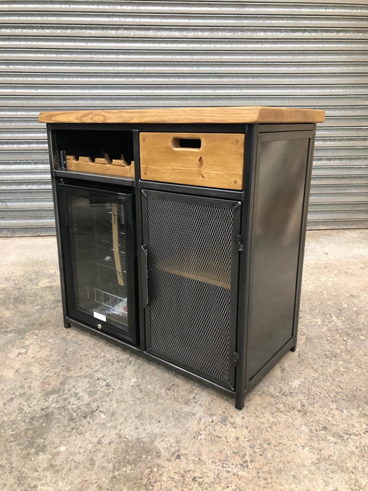 RSD Furniture Modern Industrial Home Bar Drinks Cabinet