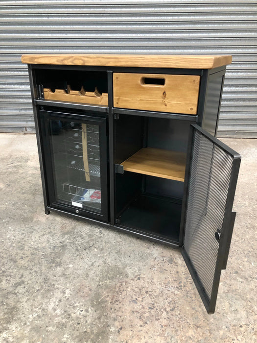 RSD Furniture Modern Industrial Home Bar Drinks Cabinet