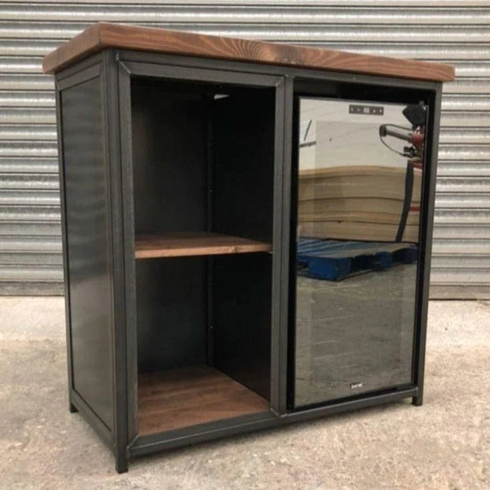 RSD Furniture Industrial Home Bar Drinks Cabinet with Wine Cooler